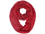 Pink Heavy Multicolor Knit Circle Scarf