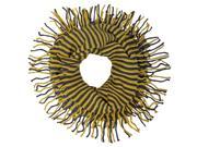 Yellow Radiant Knit Circle Scarf With Fringe
