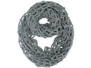 Gray Knit Mesh Infinity Scarf
