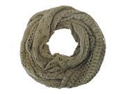 Taupe Long Crochet Wide Scarf