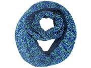 Navy Blue Heavy Multicolor Knit Circle Scarf
