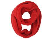 Red Cable Knit Winter Infinity Scarf