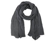 Gray Flared Knit Oblong Scarf