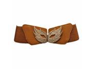 Camel Elastic Belt With Gold Masquerade Buckle