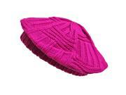 Neon Fuchsia Slouch Knit Ivy Cap Beret Hat