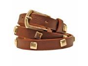 Camel Brown Belt With Square Studs