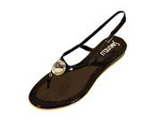Black Sling Back Sandal With Big Gem Shoe Size 9