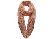 Peach Mesh Net Infinity Scarf With Sequin Accent