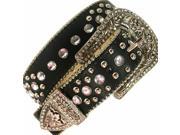 Black Lavish Rhinestone Studded Bling Belt