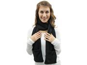 Black Heated Fleece Scarf With Pockets