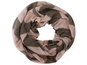 Pale Pink Brown Chevron Jersey Knit Circle Scarf