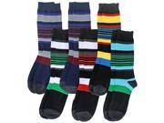 Colorful Bold Striped Men s 6 Pack Assorted Knit Dress Crew Socks