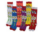 Daisies Rainbows 6 Pack Knee High Socks