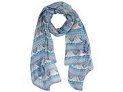 Gray Colorful Elegant Floral Paisley Satin Lightweight Scarf