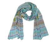 Mint Green Elegant Floral Paisley Satin Lightweight Scarf