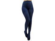 Opaque Navy Blue Stretchy Leotard Tights