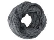 Gray Winter Knit Soft Circle Infinity Scarf