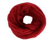 Red Winter Knit Soft Circle Infinity Scarf