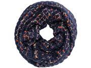 Navy Blue Popcorn Knit Infinity Scarf