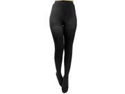 Black Microfiber Stretch Solid Footed Tights