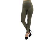 Olive Shearling Fleece Lined Heavy Thick Footless Tights