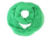 Green Sheer Pleated Circle Scarf