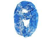 Blue Summer Print Wispy Infinity Scarf