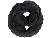 Black Bubble Knit Circle Scarf