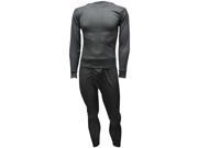 Men s Black Thermal Crew Neck Top Long Johns Underwear Set