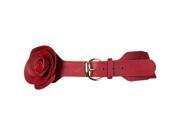 Red Stretchy Waist Cinch Belt With Rosette
