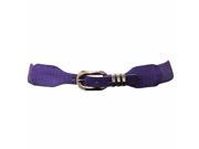 Purple Thin Stretchy Crocodile Textured Waist Belt