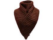 Brown Heavy Knit Triangle Infinity Scarf