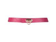 Fuchsia Pink Skinny Horse Shoe Buckle Elastic Belt