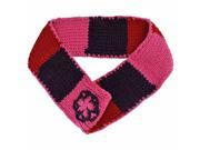 Pink Red Purple Color Block Knit Circle Scarf