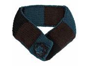 Brown Blue Black Color Block Knit Circle Scarf