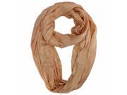 Peach Gold Metallic Shimmery Ring Scarf