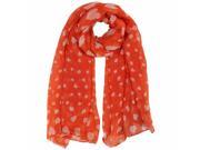 Red Heart Print Sheer Spring Scarf