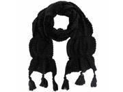 Black Heavy Knit Muffler Scarf