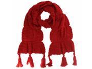 Red Heavy Knit Muffler Scarf