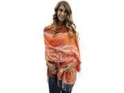 Vibrant Orange Chain Animal Shawl Wrap