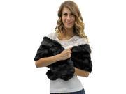 Black Faux Cloche Fur Caplet Shoulder Wrap Shawl