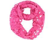 Pink Infinity Ring Scarf With Circle Cut Outs