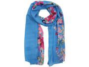 Blue Summery Blossoms Scarf Wrap