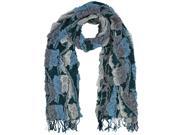 Turquoise Textured Gauze Scarf