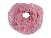 Baby Pink Frilly Crochet Knit Loop Scarf