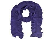 Purple Feminine Thin Knit Ruffled Edge Scarf