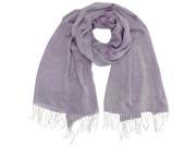 Lilac Linen Light Scarf With Fringe