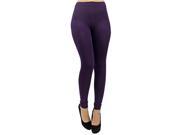 Dark Purple Thick Opaque Fleece Lined Footless Tights