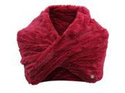 Burgundy Faux Fur Infinity Neck Warmer Scarf