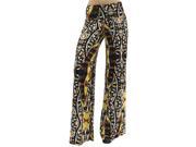 Brown Colorful Hippie Long Flared Leg Palazzo Pants